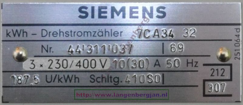 Siemens kWh meter