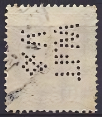 Backside stamp of a perfin from denmark