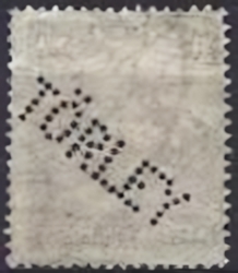 Backside stamp of a perfin from Hungary